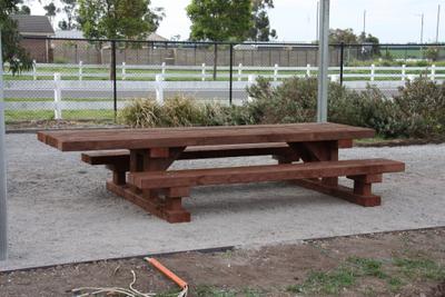 Communal Titan - Table Setting Outdoor Dining Sets - handcrafted Australian timber outdoor furniture, view 1