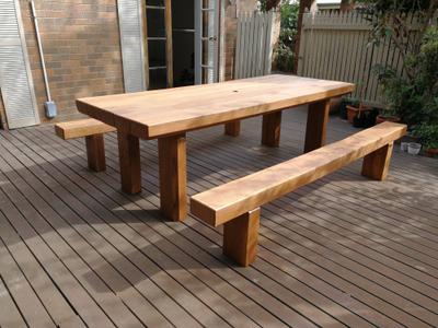 Iron Block - Table Setting Outdoor Dining Sets - handcrafted Australian timber outdoor furniture, view 5