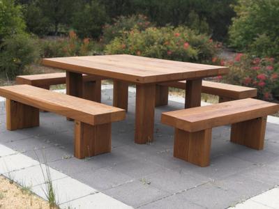 Iron Block - Table Setting Outdoor Dining Sets - handcrafted Australian timber outdoor furniture, view 1