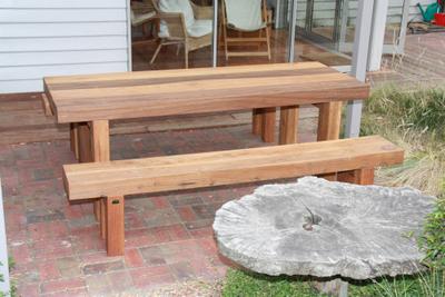 Iron Block - Table Setting Outdoor Dining Sets - handcrafted Australian timber outdoor furniture, view 4