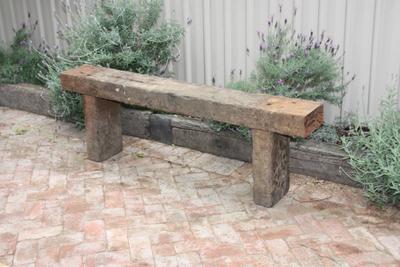 Rustic Sedis Outdoor Bench Seats - handcrafted Australian timber outdoor furniture, view 5