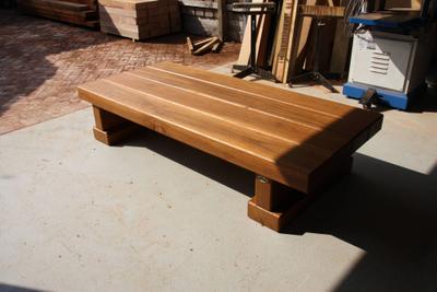Iron Base Outdoor Coffee Tables - handcrafted Australian timber outdoor furniture, view 5