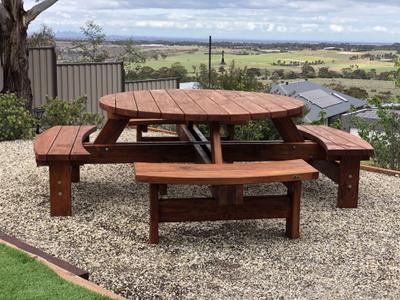 TK Heritage Round Outdoor Dining Sets - handcrafted Australian timber outdoor furniture, view 1